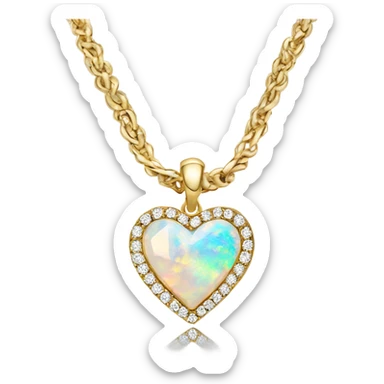 opal Crystal pave heart gold charm  sticker