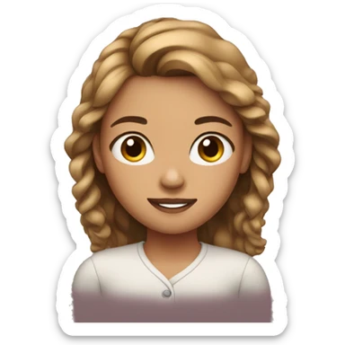 Girl whit bronw hair sticker