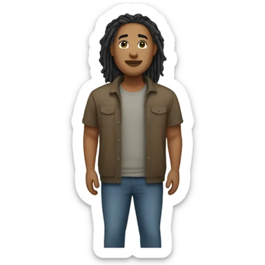plus size light skin man with locs full body sticker