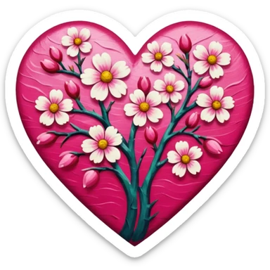 Vangogh blossom heart sticker