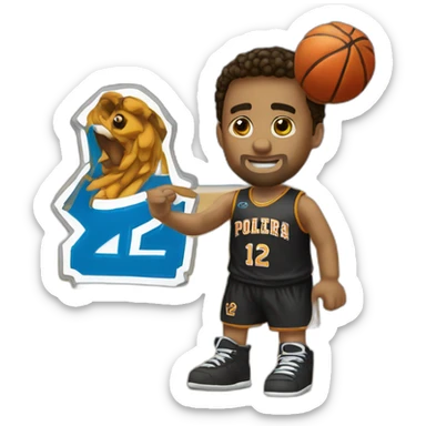 Polera de basketball con numero 12 sticker