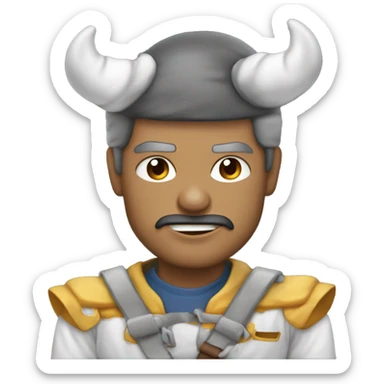 um homem doido com colher na mão sticker