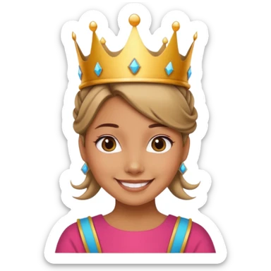 tạo cho tôi 1 cô gái da hơi ngăm đen đội vương miện và búi tóc sticker