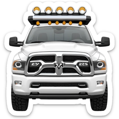 White 2025 Ram 2500 crew cab sticker