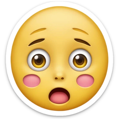 A normal shocked emoji (the one with the blush) and don't have the eyebrow make it yellow based like apple face emojis sticker