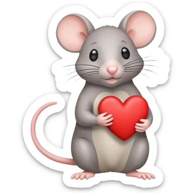 IKEA rat holding heart sticker