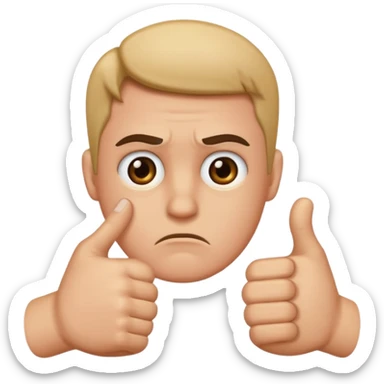 thumbs down sad face  sticker