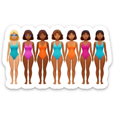 abstract art sun burned people on the beach landscape  sticker