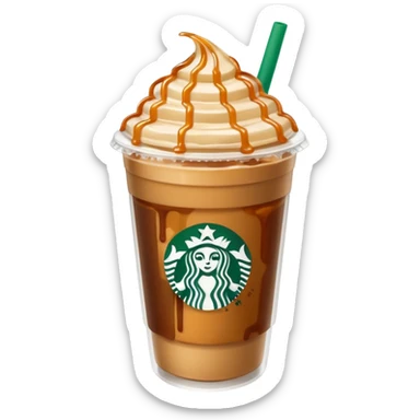 Realistic Starbucks caramel cold coffee sticker