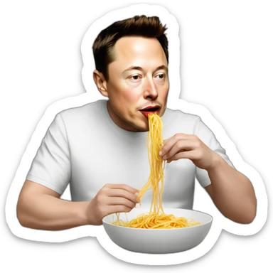 Elon Musk eating spaghettis sticker