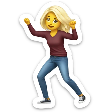 White blond women who’s dabing  sticker