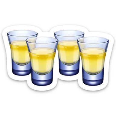 Four shot glasses with blueberry lemon drop in them  sticker