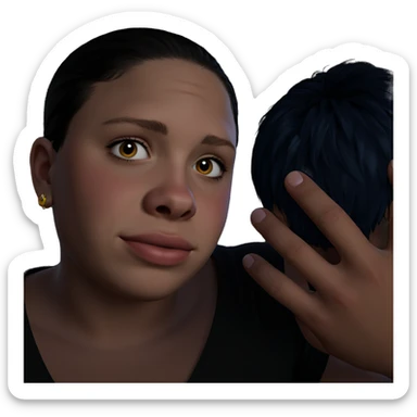 black haired boy with earrings sticker