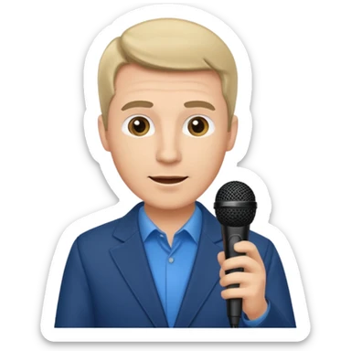 Public Speaker man with mic sticker