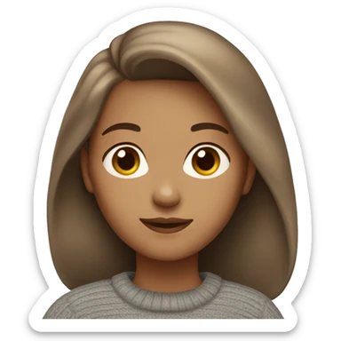 Girl light Skin Brown Hair Wearing Pullover  sticker