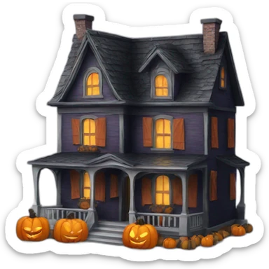 Halloween house sticker