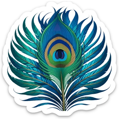 peacock feather sticker