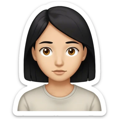 Cheveux noirs  la peau Noire  et peu clair,Yeux marrons Clair sticker