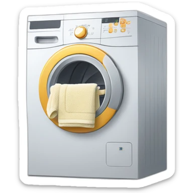 Dryer with towels in perspective sticker