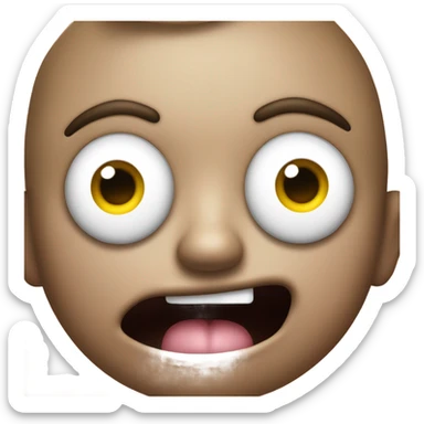 crazy eyes with the tongue out and drooling  sticker