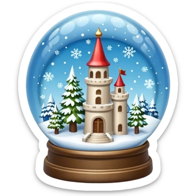 snow-globe, tower inside sticker