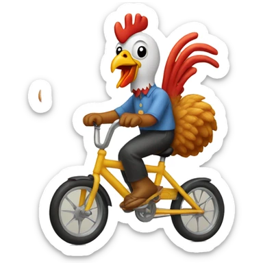 Chicken nuggets riding a bike sticker