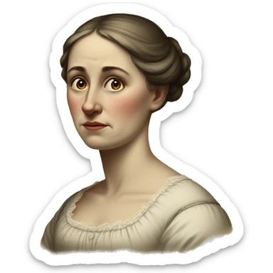 sad, white woman, 1800s, sticker