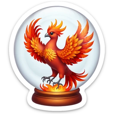 A phoenix inside a clear crystal ball sticker