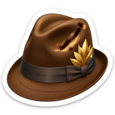 Felt trilby hat emoji sticker