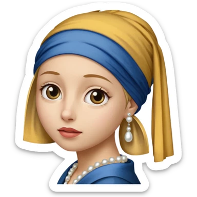 Girl with a Pearl Earring painting sticker