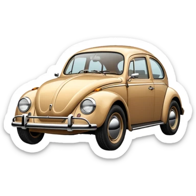 Vw bug in tan sticker