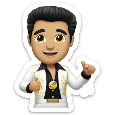 Elvis saying happy new year sticker