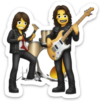 Grupo de rock baterista, guitarra eléctrica y bajista sticker