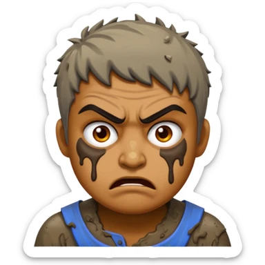 Ramesh covered in dirty chunky mud angry sticker