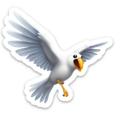 Bird cry on sky sticker