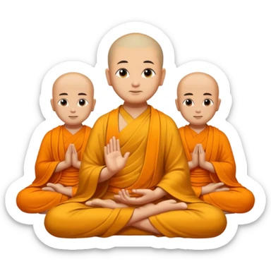 Buddha monks in mediatation sticker