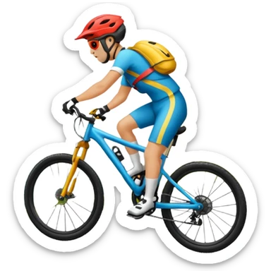 Bicicleta downhill , ciclista montado, montaña sticker