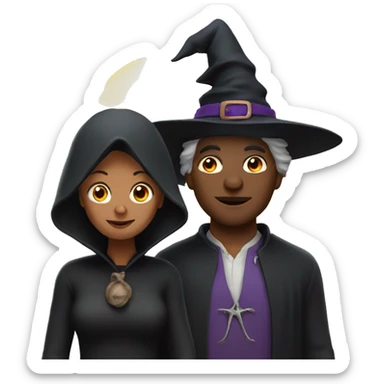 Witch with a man sticker