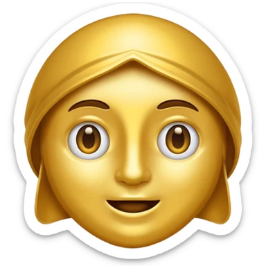 eine goldene schallpaltte, die ein gesicht hat und lächelt, keine menschlcihes gesicht sticker