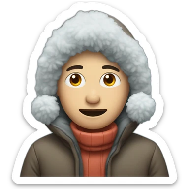 person who is cold with snow  sticker