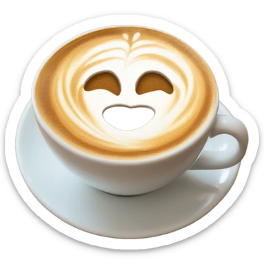 latte with heart latte art sticker
