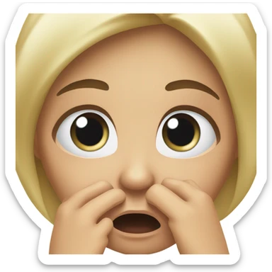 Girl shocked with hand over mouth sticker