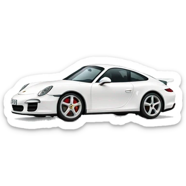 White Porsche sticker