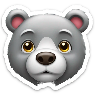 realistic-falling-in-love-grey-bear-with-eyes-in-the-form-of-hearts sticker