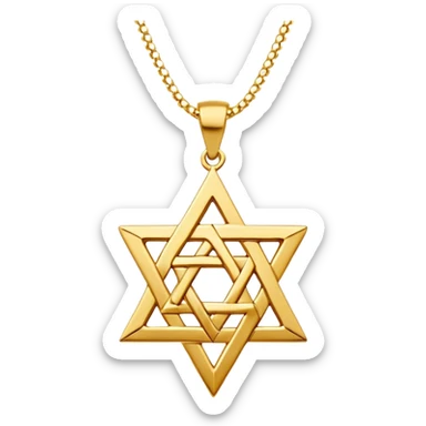Gold Star of David necklace sticker