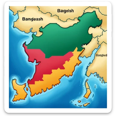 bangladesh in the map sticker