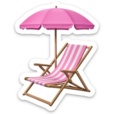 beach chair with pink umbrella sticker