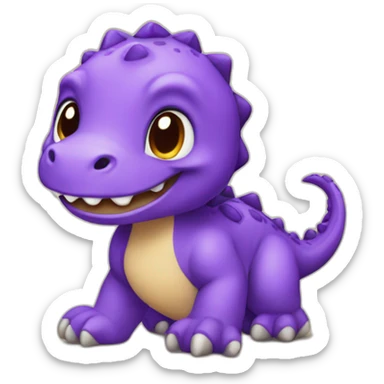 dinosaur adorable adopted purple  sticker
