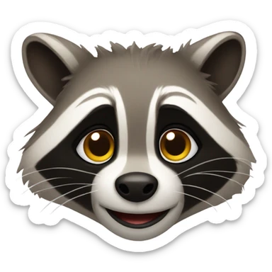 racoon face like a 😝 sticker