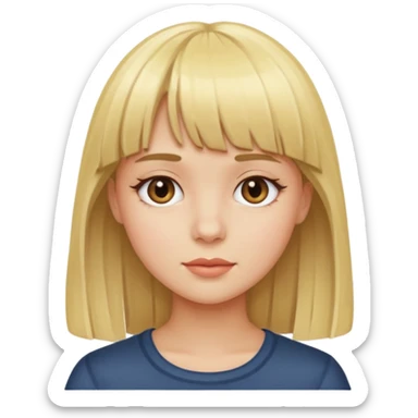 blonde girl with bangs sticker